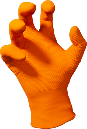 GROWL GRRRIP 8MIL ORANGE PF NITRILE GLOVES